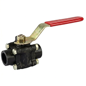 Válvula de Bola de Acero al Carbono Forjado A105 de 3 Piezas, Roscada de 1/2" a 2", Conexión por Enchufe BSPP NPT, Válvula de Alta Presión de 800 PSI con Palanca - Product Image 1