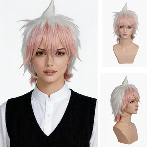 Perruque de cosplay de l'hôtel Hazbin pour hommes, en fibre haute température, style <span class=keywords><strong>dégradé</strong></span> effilé, pour cosplay et Halloween - Product Image 1