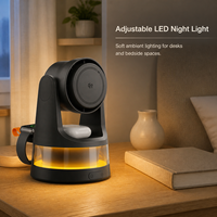 Pengisi Daya Nirkabel Magnetik 5-in-1 dengan Kipas Pendingin Terintegrasi + Lampu Malam LED yang Dapat Diredupkan, Dock Pengisian Daya Multi-Perangkat untuk iPhone, Samsung