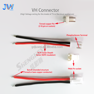 Hersteller Custom VH 3,96mm Pitch Adapter Kabel Kabelbaum verzinnter Kupfer leiter IP67 Schutzart 2-polige gerade Biege nadel - Product Image 4
