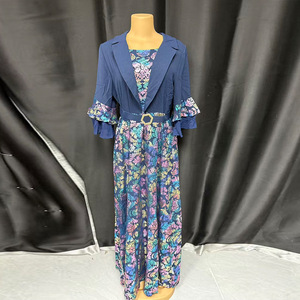 Nuovo Abito Donna 2025 Stile Europeo-Americano <span class=keywords><strong>Taglie</strong></span> <span class=keywords><strong>Forti</strong></span> Vintage Antistatico Elegante Stampato in Poliestere Design Cut-and-Sew con Vita Impero - Product Image 1