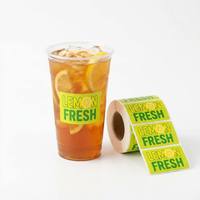 Étiquettes autocollantes personnalisées pour gobelets de bubble tea, en vinyle imperméable, pour le branding des salons de thé Boba, logo imprimé, vente en gros
