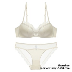 TJ nuovo modello solido puro desiderio Sexy grande busto minimizzatore in pizzo lucido sottile reggiseno francese Set reggiseno - Product Image 1