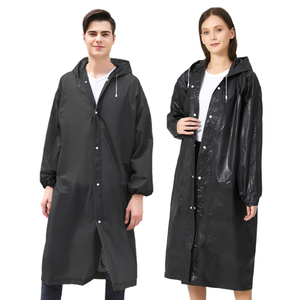 Raincoat EVA Disposable <b>Rain</b> <b>Poncho</b> with Elastic Cuff Waterproof Lightweight Adult Raincoats - Product Image 3