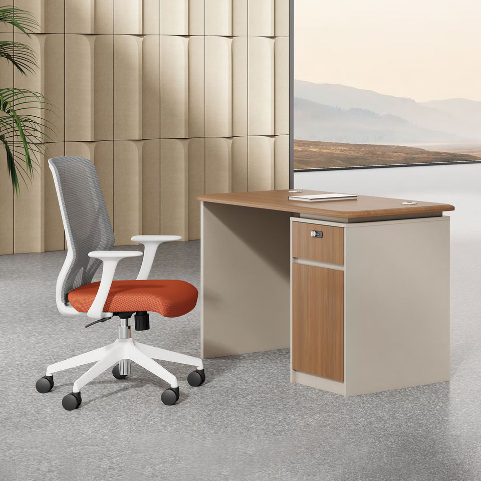 Single Computer Desk Nordic Light Luxury Single Workstation Desk Business Simple Staff Table ...