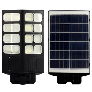 Lampadaire solaire 500W LED avec panneau solaire monocristallin, montage mural, IP67, certifié CE, garantie 2 ans, corps en ABS - Product Image 1