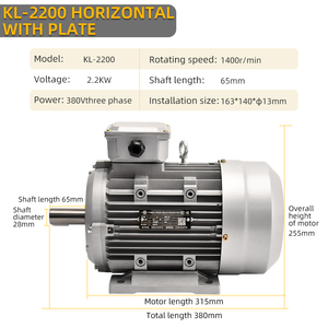Factory Direct 1500-3000W KL 380V 1400r 180mm Wärme isolierung Dreiphasen-Kurz achsen motor Asynchroner Luft gebläse motor - Product Image 4