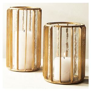 Portavelas decorativo de luz en T con vidrio votivo, diseño único de lujo para sala de estar - Product Image 2