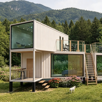Villa de luxe préfabriquée sur mesure, hôtel, maison en conteneur à ossature acier, maison en bois, cabane 2 chambres, salle de bain, cuisine