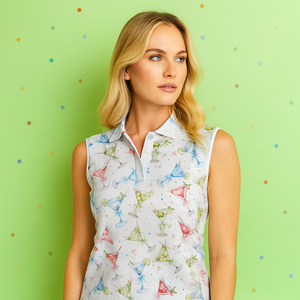 Offre Spéciale été coupe ajustée respirant sans manches Golf mode femmes pour polos Logo personnalisé imprimé tricoté courte longueur - Product Image 1