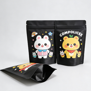 ถุงซิปล็อคกันกลิ่นแบบตั้งได้สำหรับอาหารเด็ก พิมพ์ลายได้ตามต้องการ; ถุงฟิล์มโพลีเอสเตอร์ขนาด 3.5 กรัม และ 7 กรัม พร้อมซิป - Product Image 2