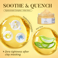 Masque Visage à l'Argile, Marque Blanche, au Kaolin, Bentonite, Vitamine C et Curcuma pour Points Noirs, Acné, Purification des Pores et Éclat