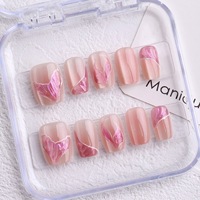 Uñas Postizas de Ojo de Gato con Diseños Variados al por Mayor, con Caja, 10 Piezas, Reutilizables, de Longitud Corta y Media, Colección Surtida