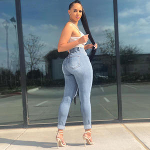 Pantalons en <span class=keywords><strong>jean</strong></span> grande taille pour femmes, <span class=keywords><strong>jean</strong></span> pattes d'éléphant en denim, taille haute, déchiré, évasé - Product Image 3