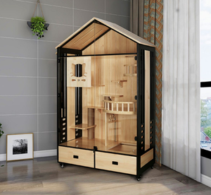 Casa de Lujo Panorámica para Mascotas Grandes, Estilo Japonés, Gabinete para Gatos, Jaula de Madera Sólida para Gatos - Product Image 2