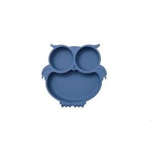 Assiette à dîner en silicone pour enfants avec motif hibou, base à ventouse antidérapante, sans BPA, plateau de service alimentaire divisé pour la maison et les voyages, personnalisable - Product Image 2