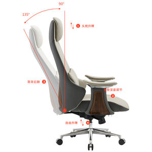 Sedia da ufficio moderna e ergonomica con schienale alto, comoda in alluminio, vera pelle, sedia per Computer regolabile in altezza - Product Image 5