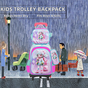 Sac à dos scolaire à <span class=keywords><strong>roulettes</strong></span> et poignée pour enfants, modèle garçon et fille, le plus vendu – Fabricants - Product Image 2