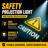 Projecteur de sécurité LED pour chariot élévateur industriel, projecteur Gobo d'avertissement haute visibilité, lumière d'avertissement de prudence pour la sécurité en atelier