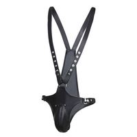 Lingerie sexy, salopette pour homme, ceinture de chasteté, bondage SM, cage à oiseaux, cuir PU, bretelles, pantalon, chemise de force pour homme