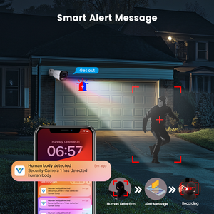 Kit NVR PoE IP Ultra HD H.265 4K de 8 Canales con Detección de Movimiento, Visión Nocturna, Resistente al Agua para Exteriores, Sistema de Cámara de Seguridad de 8MP - Product Image 3