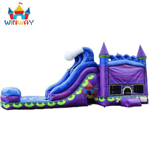 Château gonflable commercial Thème Sirène avec toboggan double piste et zone de saut, toboggan personnalisé pour fêtes - Product Image 5