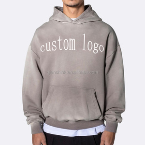 เสื้อมีฮู้ดผ้าหนาคลุมไหล่สำหรับทุกเพศเสื้อผ้าแนวสตรีทผ้าคอตตอนผ้า100% เทอร์รี่ฟอกสีได้ - Product Image 4