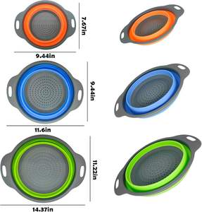 En gros Bols passoires pliables en silicone de qualité alimentaire pour cuisine - Product Image 4