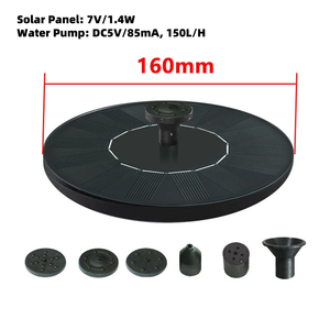 शानदार गोल सौर ऊर्जा संचालित उद्यान पूल फ्लोटिंग फाउंटेन पंप पंप 4-नोजल पक्षी स्नान - Product Image 4
