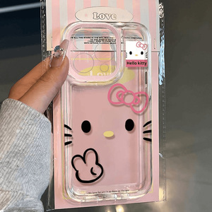 Custodia Trasparente <span class=keywords><strong>Hello</strong></span> <span class=keywords><strong>Kitty</strong></span> con Stampa Gatto Carino in TPU per iPhone 17 Pro 16 15 14 13 12 11 Pro Max - Product Image 4