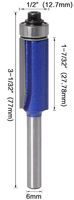 Brocas de Fresado de Carburo de 6 mm con Vástago para Trabajar la Madera, Brocas de Fresado con Rodamiento Superior para Grabar y Tallar Madera