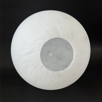 Abat-jour en verre soufflé à la main, motif marbre, sphère blanche, pour lampe de table ou suspension intérieure