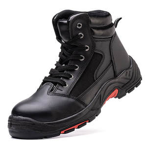 Vente chaude la moins chère chaussure industrielle de protection en cuir coupe moyenne chaussures de sécurité tactiques de travail à bout en acier pour hommes - Product Image 3