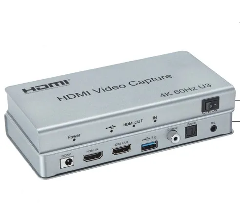 การจับภาพวิดีโอ4K HDMI เป็น Usb 3.0อินพุต HDMI + เอาต์พุต HDMI + การจับภาพ USB3.0 + การสกัดเสียง