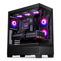 Boîtier PC Gamer Phanteks XT VIEW NOIR&BLANC avec panneau latéral en verre trempé, support M-ATX, port USB-C frontal