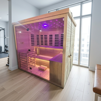 Sauna Interior de Madera de Lujo para Spa en Casa, Venta Directa de Fábrica