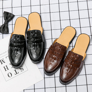 Chaussures décontractées pour hommes, nouvelle mode, style britannique, mules en peau de crocodile, semelle en caoutchouc antidérapante, sandales flexibles et respirantes - Product Image 2