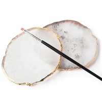 Palette de Couleurs Ronde en Résine Effet Agate pour Vernis à Ongles, Plateau de Mélange pour Gel Polish, Présentoir de Manucure pour l'Art des Ongles