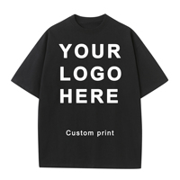 Camiseta de Alto Gramaje 100% Algodón con Logo Estampado Personalizado de Lujo Lisa Corte Holgado Unisex Oversize en Blanco para Hombre