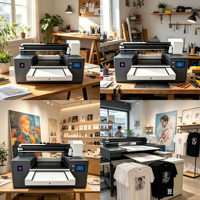Printer UV Flatbed Digital A3 Multicolor dengan Tinta Putih, Pernis, Penyesuaian Ketinggian Otomatis, dan Penentuan Posisi Visual AI Baru, Layar Sentuh