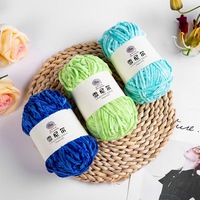 Fil mélangé en polyester chenille chaud, teint et écologique, pour le crochet à la main DIY, le crochet de velours doré, les chaussures, les poupées, les écharpes, les couvertures