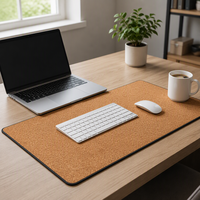 Grand tapis de bureau en liège 80x40cm, tapis de bureau en liège naturel, imperméable, antidérapant, pour clavier et souris, protection de bureau écologique