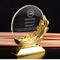 Trophée de Cristal Personnalisé Trophée Souvenir Cadeaux Or Rose Fleur Trophée
