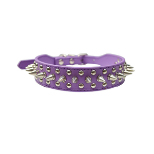 Nuevo Diseño Collar para Perro Estilo Punk Duradero con Remaches de Púas de Bronce, Material de Aleación de Cuero Anti-Mordida, Patrón Sólido, Correas y Collares para Mascotas - Product Image 2