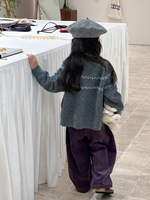 Cardigan en tricot pour enfants, col rond, boutons sur le devant, manches longues, motif floral, pour garçons et filles, vêtements d'extérieur chauds pour l'automne et l'hiver, 90-160cm