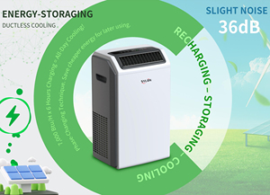 Climatiseur domestique portable rechargeable 7000 Btu/h avec batterie intégrée et stockage d'énergie - Product Image 2