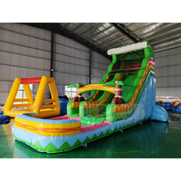 Toboggan aquatique gonflable commercial pour enfants avec piscine, équipement de jeu extérieur, château gonflable avec toboggan