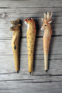 Biểu Tượng Tùy Chỉnh Tay Khắc Bằng Gỗ Bút Gỗ Khắc Động Vật Bút Khuyến Mại Quà Tặng Động Vật Bi - Product Image 4