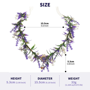 Diadèmes rétro en strass violets, feuilles, perles fraîches à double couche, accessoires pour <span class=keywords><strong>cheveux</strong></span>, fleurs, <span class=keywords><strong>couronne</strong></span> de <span class=keywords><strong>cheveux</strong></span> élégante - Product Image 6