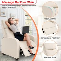 Chaise inclinable d'usine pour salon sièges de cinéma maison canapé inclinable simple salon avec fonction de massage de siège rembourré